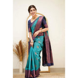 Rama silk printed saree with unstitched blouse (5.5mtr), vibrant and elegant Indian women's wear
