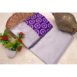 Purple soft lichi silk printed saree with unstitched blouse (5.5mtr), luxury Indian women's wear