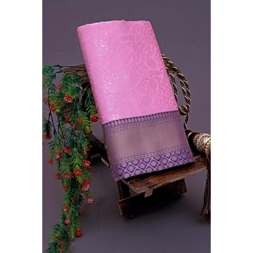 Purple soft lichi silk printed saree with unstitched blouse, luxurious Indian wear for women