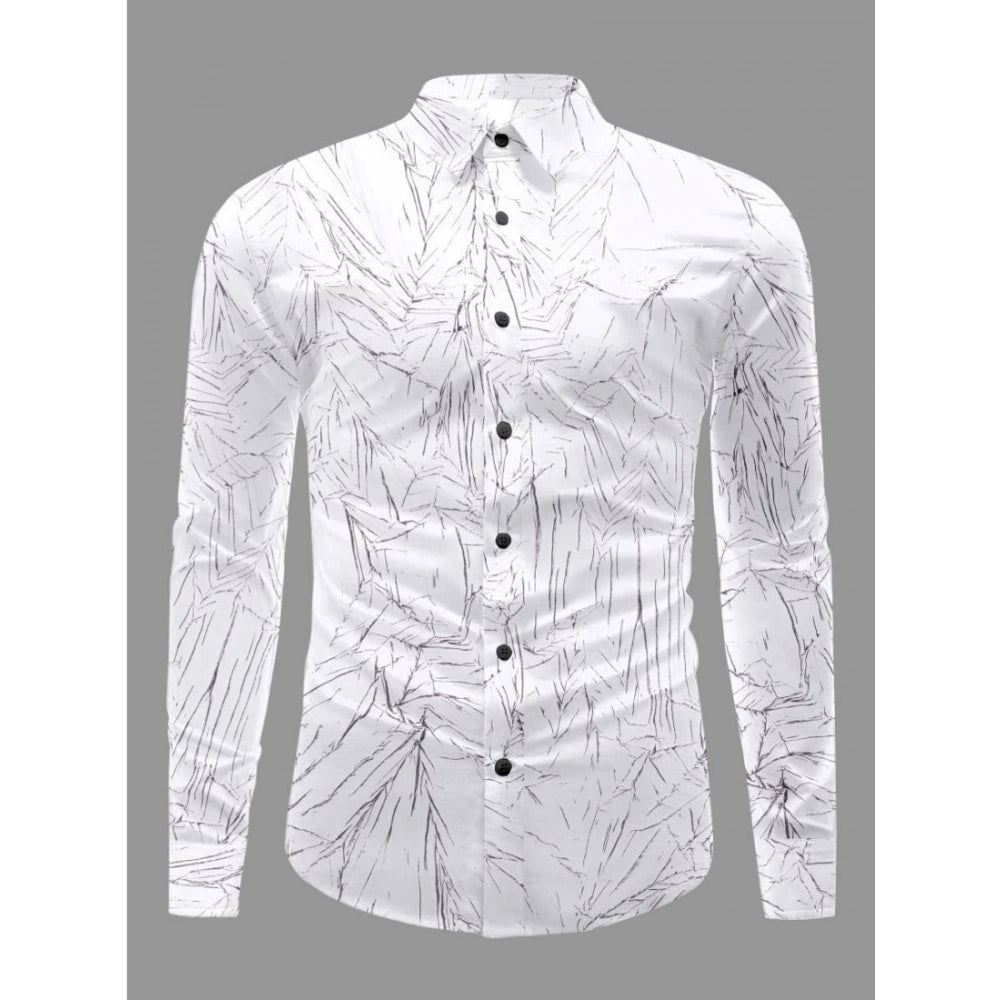 Black PollyCotton men's casual textured full sleeve collar shirt with detailed pattern
