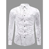 Black PollyCotton men's casual textured full sleeve collar shirt with detailed pattern