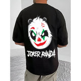 Men's Casual Cotton Blend Printed Round Neck Half Sleeve T-Shirt (Black)