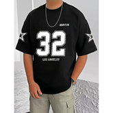 Black cotton blend men's t-shirt with printed design, round neck, half sleeves