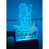 MultiColor Ganga Devi Amman AC Adapter Night Lamp, laser-engraved 3D illusion design on acrylic glass for living room/bedroom decor, safe and low energy consumption