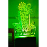 MultiColor Ganga Devi Amman AC Adapter Night Lamp. Laser-engraved acrylic & plastic 3D illusion lamp, ideal for home and commercial spaces. Low energy consumption, non-toxic materials