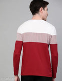 Multicolor cotton long sleeve men's colorblocked roundneck t-shirt, EyeBogler brand