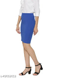 Gorgeous unique women's western skirt, versatile polyester lycra pencil style with high waist and back slit. Comfortable for various occasions like school, office, dates, or parties, available in sizes 26, 28, 30. Made in India
