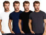 Esparto men's solid half sleeve navy, black, grey & white t-shirt combo pack of 4 - cotton t-shirts with short sleeves and solid pattern, available in S, M, L, XL, XXL sizes