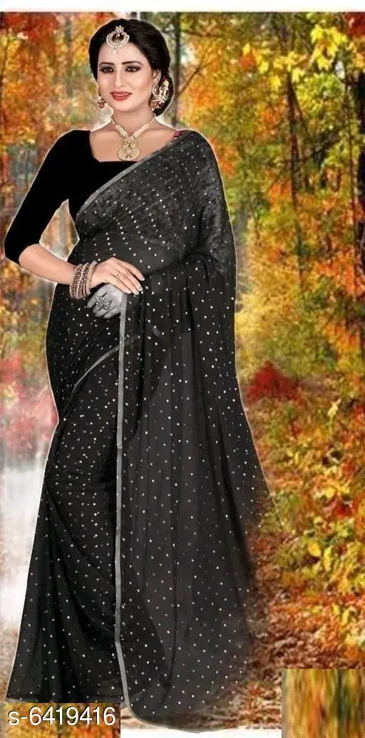 Printed chiffon daily wear saree with embroidered Banarasi Georgette, vibrant prints and free-size fit. Indian traditional designer saree for everyday style or special occasions