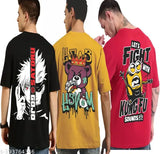Large cotton printed half-sleeve t-shirt combo with Indian art design - XL size