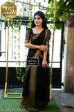 Black chiffon saree with solid pattern, special edition by Shree Hans Fashion