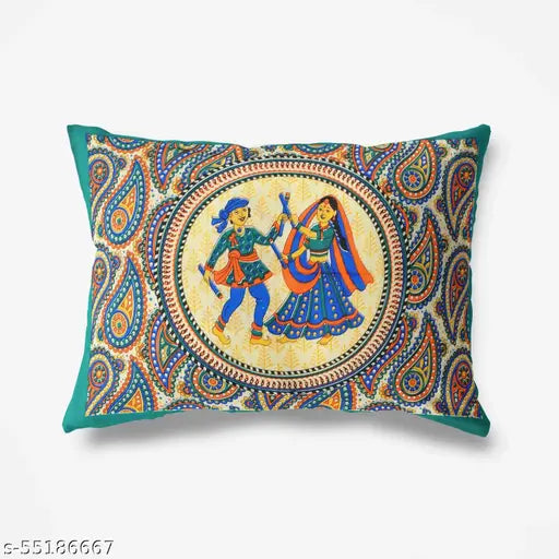 Green Jaipuri cotton flat sheet, single size, traditionally printed, Arun Creation