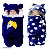 Microfiber unicorn embroidered hooded baby blankets (2 pack), soft and safe for newborns to 6 months, India origin