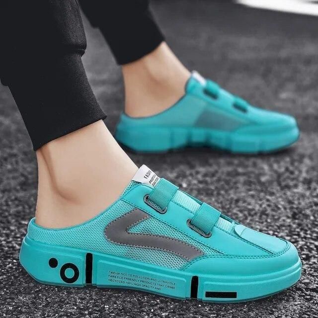 Green synthetic slip-on casual shoes for men, stylish and lightweight