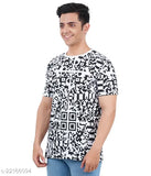 Attractive men's cotton blend short sleeves printed T-shirts, vibrant design, size S, XS, M, L, XL, XXL. Made in India