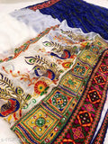 Georgette Bandhani embroidered saree, Riva Enterprise women's festival arrival, free size, India