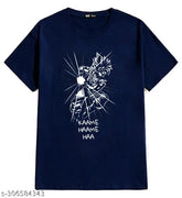 Navy blue Goku DBZ printed cotton blend t-shirt for men, short sleeves, Dragon Ball Z anime design