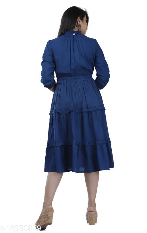 Rayon three-quarter sleeve solid top, Indian ethnic wear - S, M, L, XXL