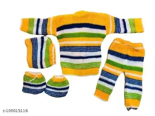 Wool boys sweater (0-2 months), printed net pattern from India