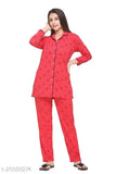 Plush women's summer wear, all-over printed cotton night suit set (NS-102), three-quarter sleeves, size S-5XL, India origin