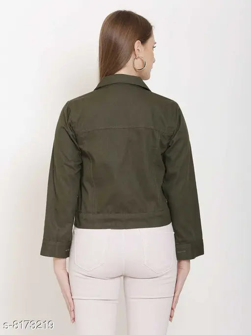 Trendy cotton blend jackets, solid color, long sleeves, Indian origin