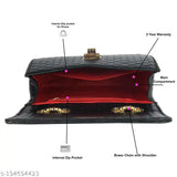 Stylish PU animal net sling bag with chain strap for women and girls, free size, side carry style