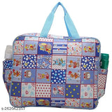 Blue cotton multipurpose mother bag with diaper compartments by SHUBHANSH