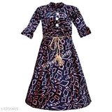 Silver kraft cotton blend printed net party dress for baby girls, three-quarter sleeves, sizes 12-18 months to 4-5 years, India origin
