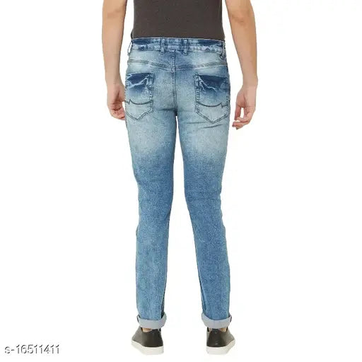 Designer dyed/washed men's jeans - unique denim for stylish fit (28, 30, 32, 34, 36, 38 inches) from India