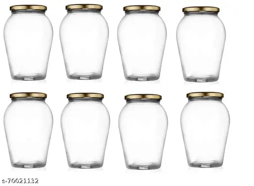Airtight glass kitchen container set, 1000ML each (pack of 10) - stylish and decorative for storage & serving in home or kitchen