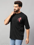 GARMIN Men oversize cotton t-shirt, solid color in relaxing drop-shoulder design, ideal for everyday wear, made in India