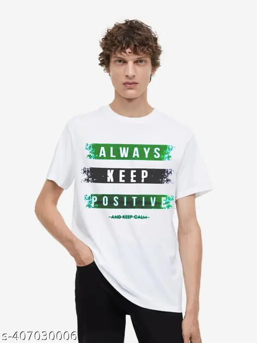 Indian-origin printed polyester t-shirt for men (L, 70in), stylish women's t-shirt also available