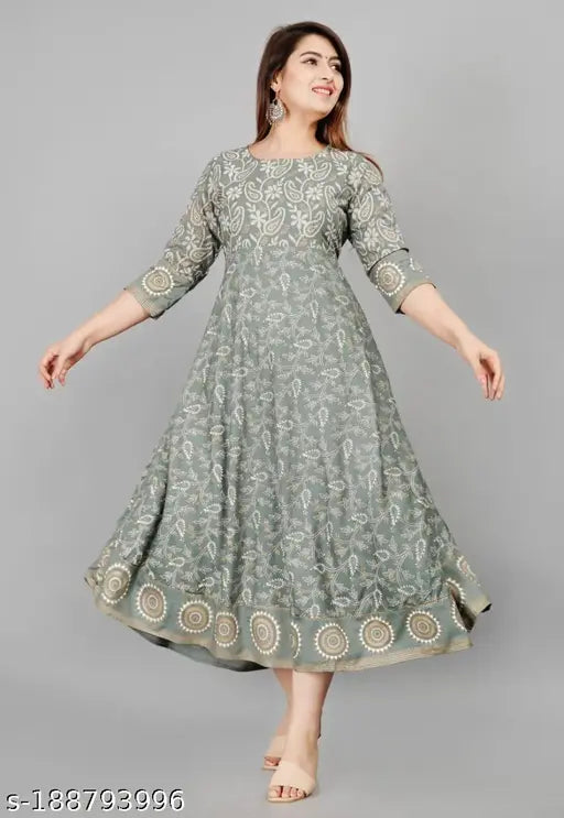 Viscose rayon printed carry kurta, three-quarter sleeves, Indian fashion apparel