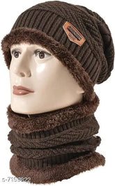 Solid cotton casual beanie cap, latest women's style from India