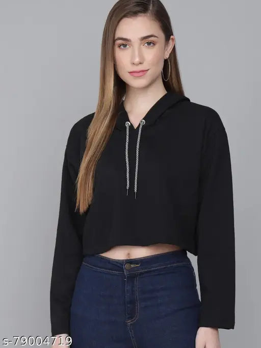 Black and red cotton crop t-shirt with long sleeves, ideal for daily wear and parties, by VERDON Creations. Sizes available: S, M, L, XL, XXL