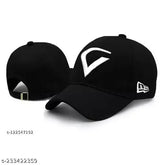 Adjustable black cotton baseball cap, solid design for men, women, boys, girls, India-made