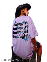 Trendy oversized half sleeve cotton-blend women's t-shirt, plus size available - vibrant printed design for a stylish wardrobe update