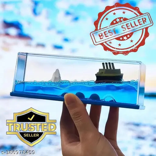 Titanic wave cruise ship acrylic nautical showpiece for car dashboard, leak-proof and stress-relief design