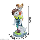 Handcrafted poly resin couple figurine, beautifully painted and intricately designed. Indian artistry for home decor or offices. Perfect gift for anniversaries, housewarming, weddings, or festivals like Diwali. Country of origin: India
