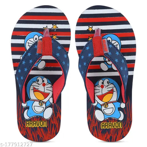 Printed net EVA flip flops combo for kids (Doraemon), durable and breathable