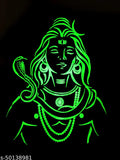 Fklan Round Neck Mahadev Design Cotton Blend T-shirt, India-made Shiva print, short sleeves