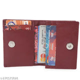 Brown faux leather business card holder, holds 15-20 visiting cards or 6-8 debit/credit cards, perfect for on-the-go use