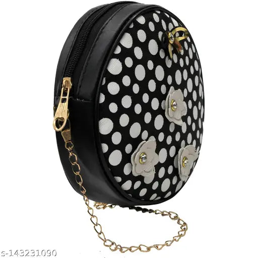 Printed PU sling bag, free size crossbody handbag for ladies