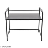 Green Touch Iron Microwave Stand, stylish space-saving kitchen organization with hooks for extra storage and a sturdy build, Made in India