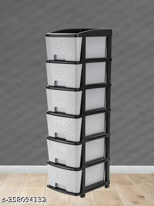 Gray plastic drawer organizer system for storage toys, books, clothes, shoes etc, pack of 1, net quantity (N): 1, origin: India