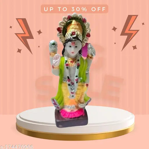 MultiColor PVC Unbreakable Lord Satyanarayan/Vishnu Bhagwan Murti (15CM), decorative pooja murti for religious interior, no color fading