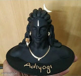 Miniature resin Adiyogi Shiva meditating statue for gifting, home decor, or car dashboard - ideal for spiritual spaces, measures approximately 10.5cm x 10.5cm x 6.5cm