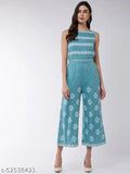 Cotton printed jumpsuit by Pannkh, sleeveless, vibrant Indian design, perfect for summer outings (Size: XS/32-26-50)