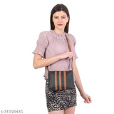 Faux leather striped sling bag, free size, Indian-made women's accessory