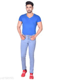 Denim casual men's jeans, solid fabric with waist sizes ranging from 28in-42in, perfect for everyday wear